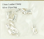 Ribtex Leather Clamps 10mm Silver 20pcs